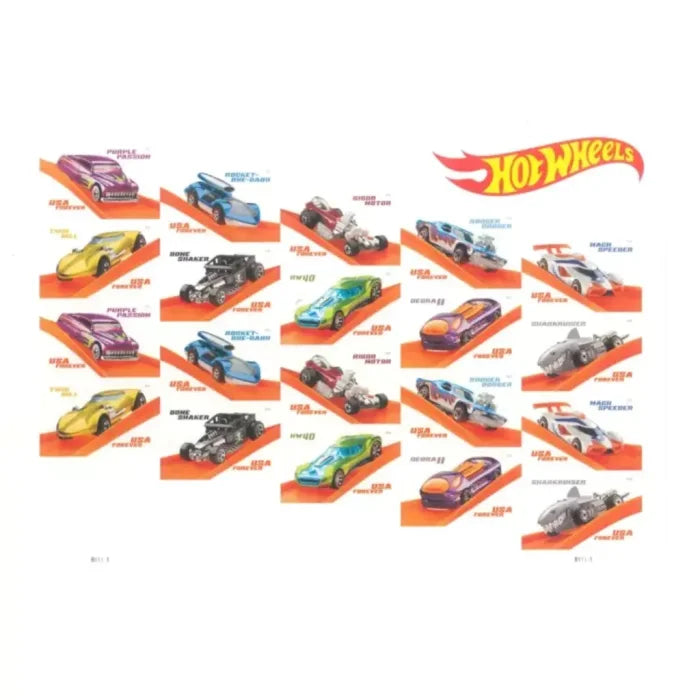 100 Forever Stamps - Hot Wheels