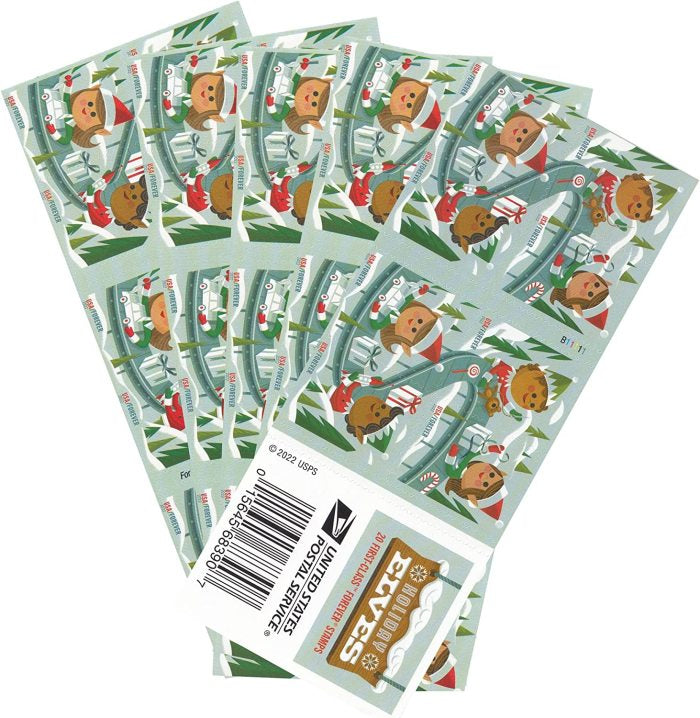 100 USPS Holiday Forever Stamps Elves