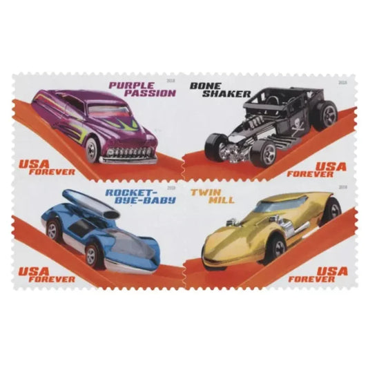 100 Forever Stamps - Hot Wheels
