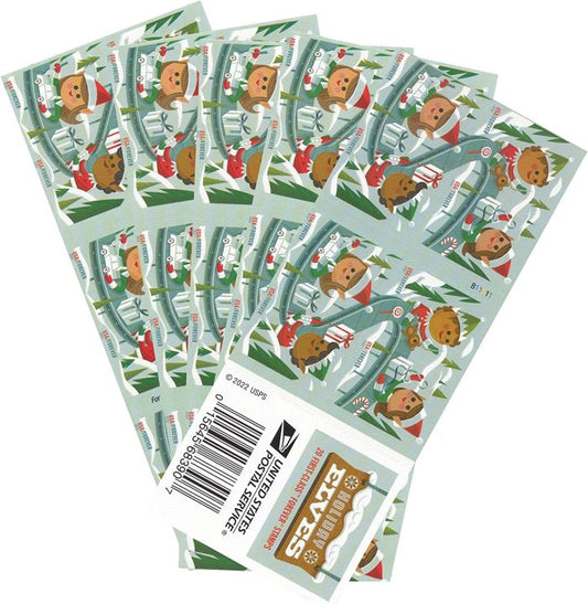 100 USPS Holiday Forever Stamps Elves